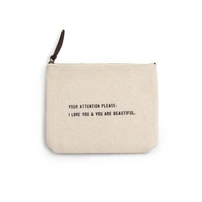 Your Attention Please Canvas Zip Bag