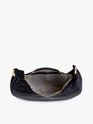 Winona Rhinestone Shoulder Bag-Black