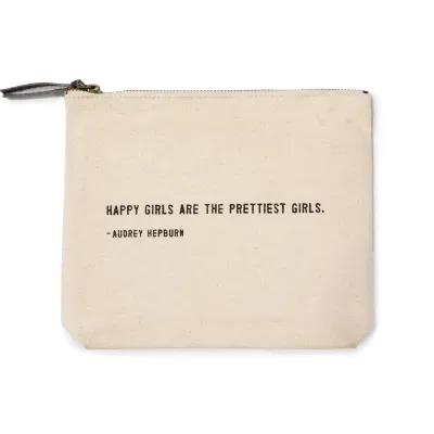 HAPPY GIRLS CANVAS ZIP BAG