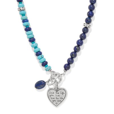 Token Charm Lapis Turquoise Necklace