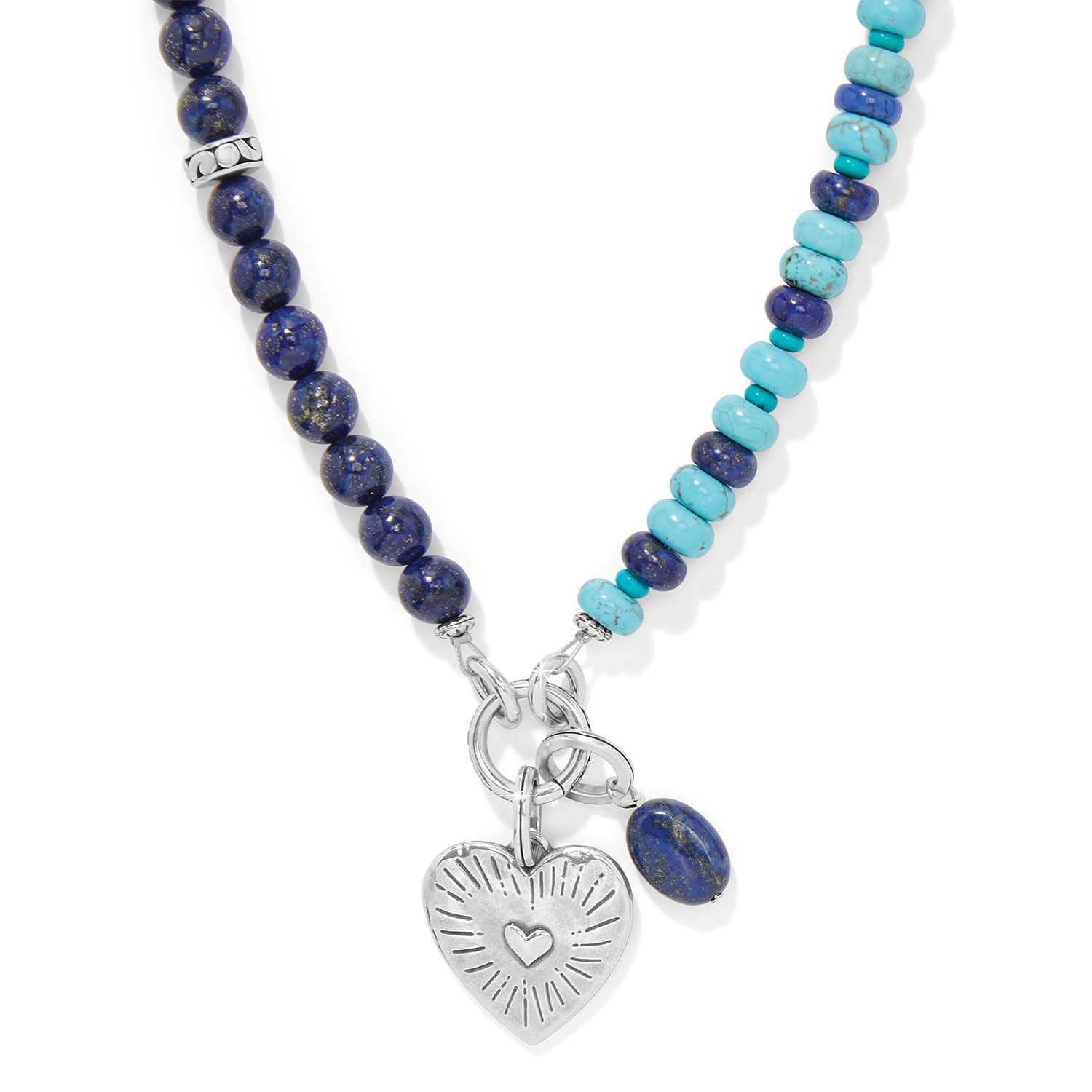 Token Charm Lapis Turquoise Necklace