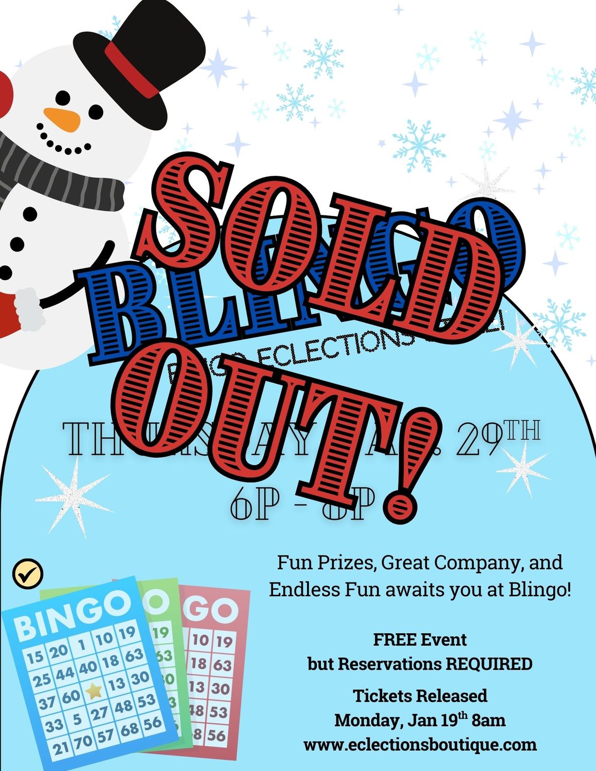 January Blingo -SOLD OUT!