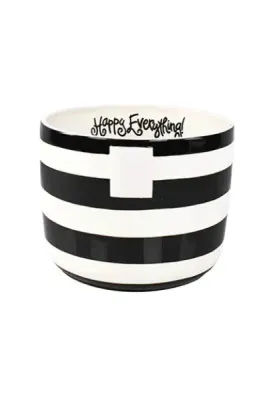 Black Stripe Happy Everything! Mini Bowl