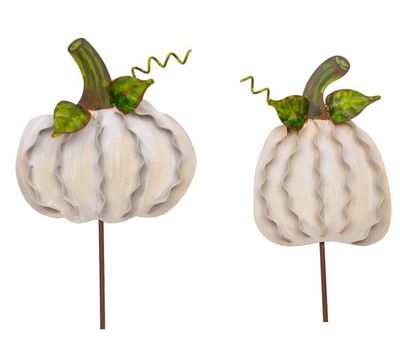 Ribbon Pumpkins Sm Cream, S/2
