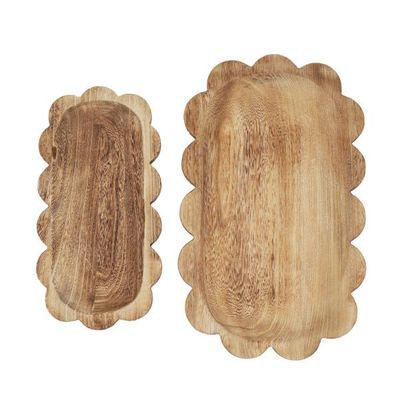 Lace Wood Trays, S/2