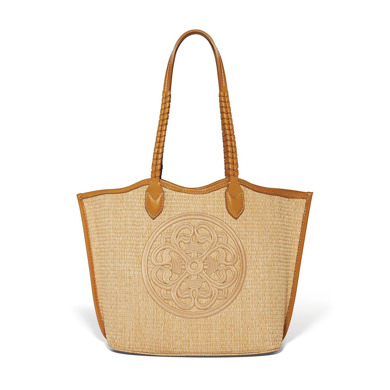 Bruna Large Straw Tote-Blonde