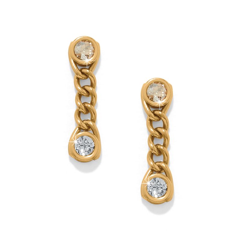 Trust Life Post Drop Earrings-Gold