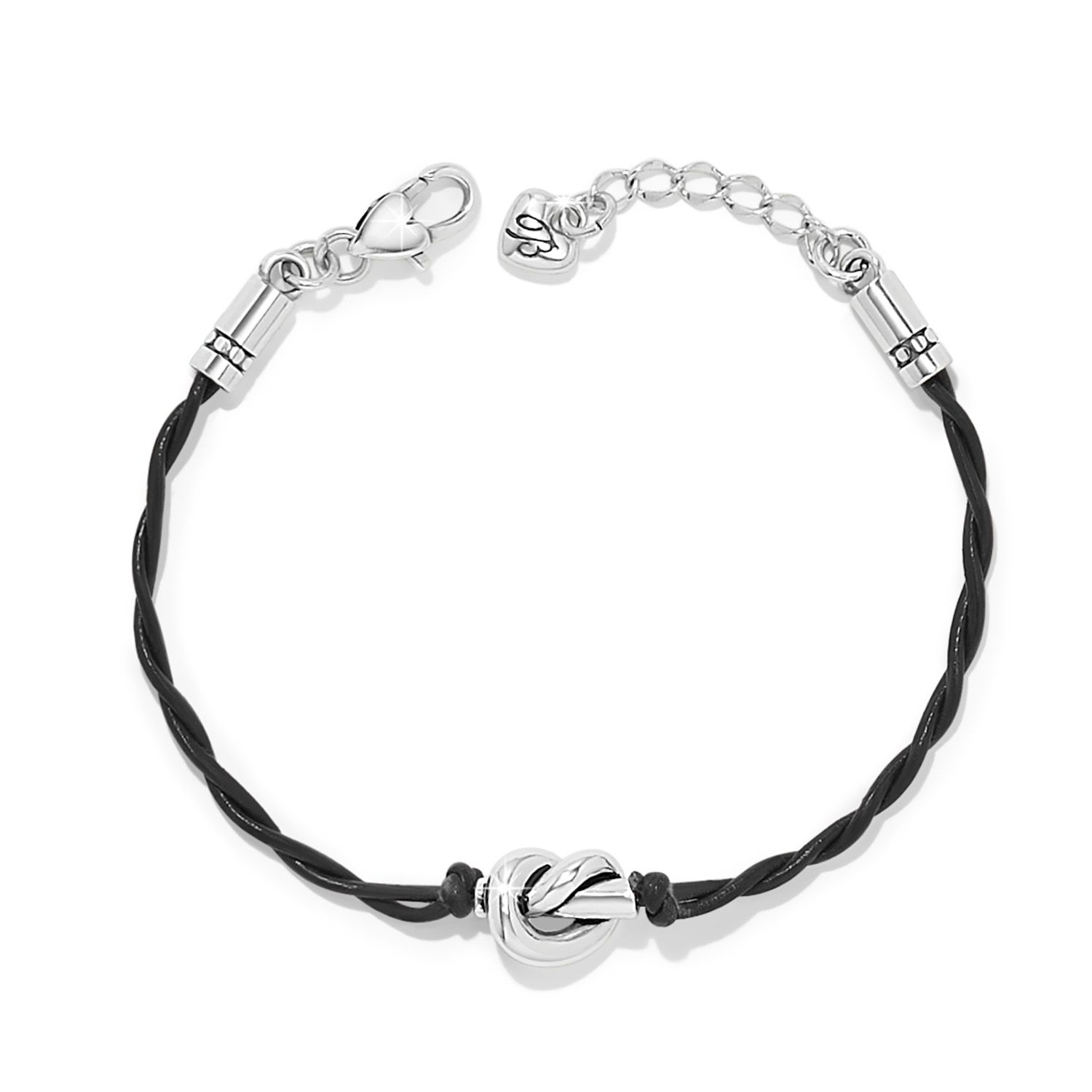 Interlok Single Knot Leather Bracelet-Black
