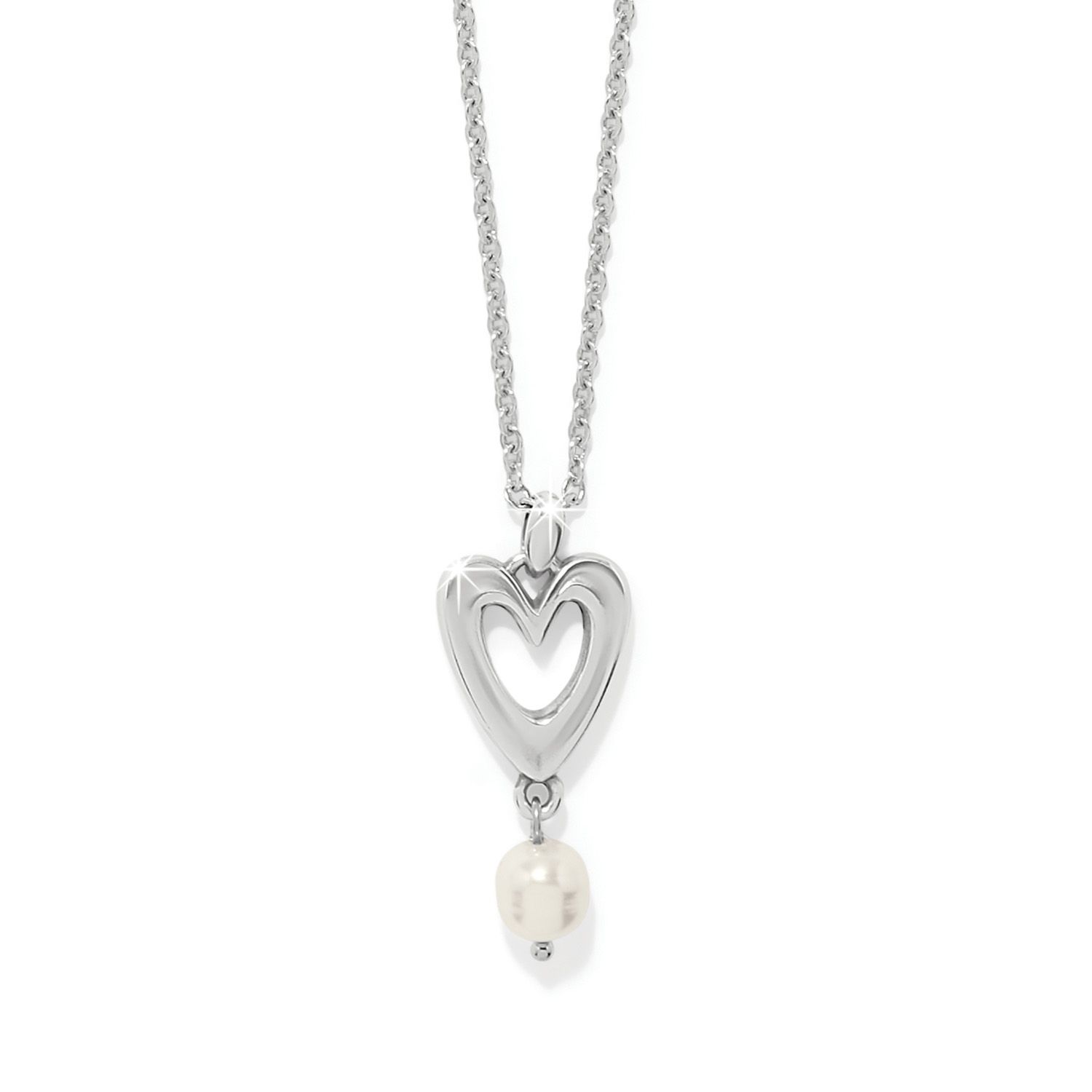 Cascade Open Heart Pearl Petite Necklace