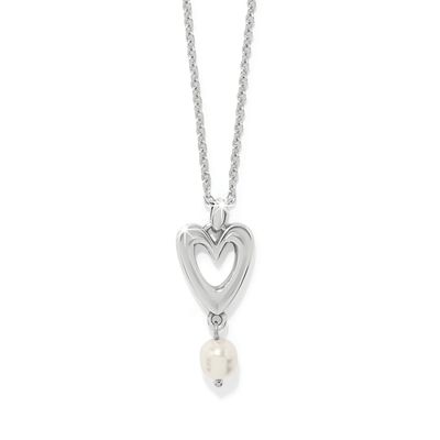 Cascade Open Heart Pearl Petite Necklace