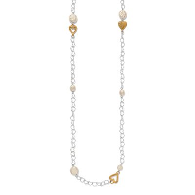 One Heart Pearl Long Necklace