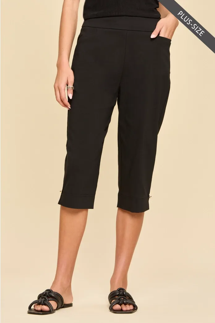 PLUS SIZE Everyday Only Pair Capri Pants, Color: BLACK, Size: 1X