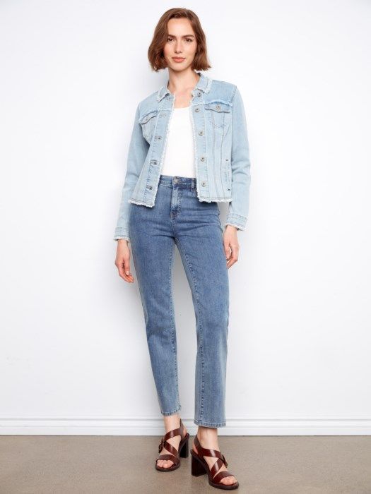Fringe Stretch Denim Jacket