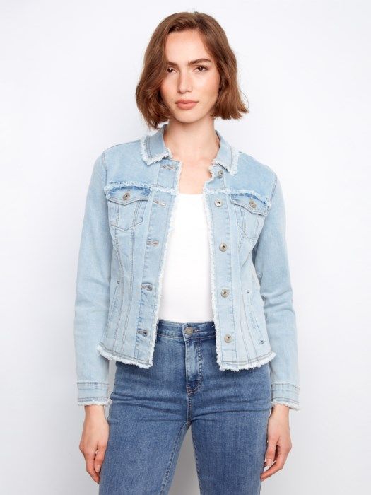 Fringe Stretch Denim Jacket