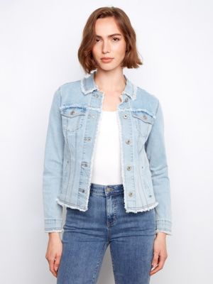 Fringe Stretch Denim Jacket