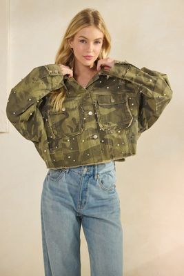 Scallop Glitzy Jacket-Camo
