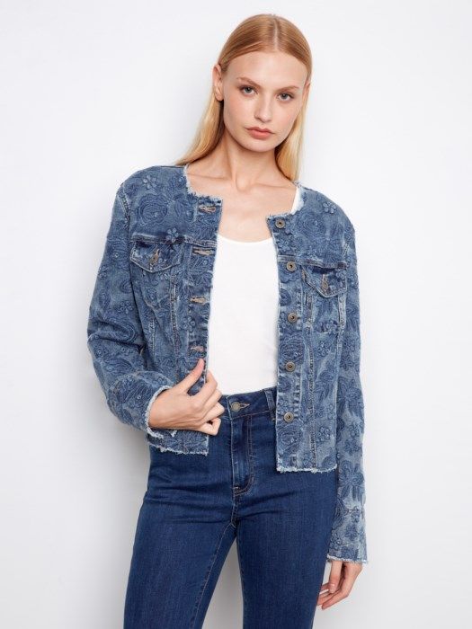 EYELET DENIM JACKET