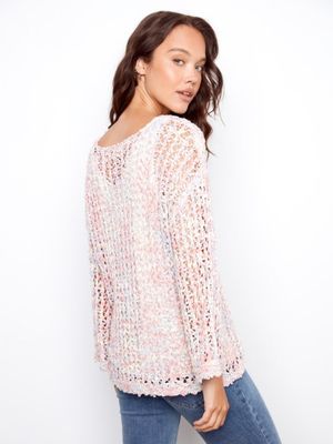 SPACE-DYE FISHNET SWEATER