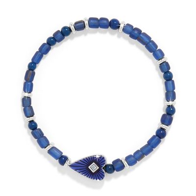 Love Messages B You Blue Stretch Bracelet