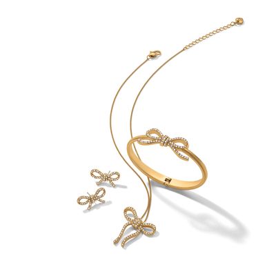 Illumina Bow Post Earrings-Gold