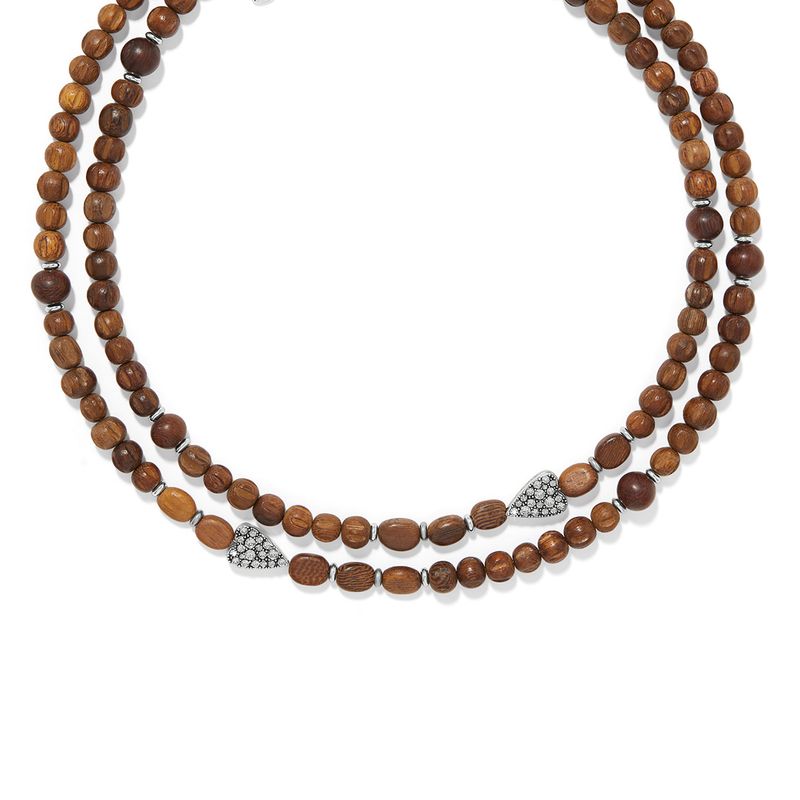 Love Messages B Love Wood Long Necklace