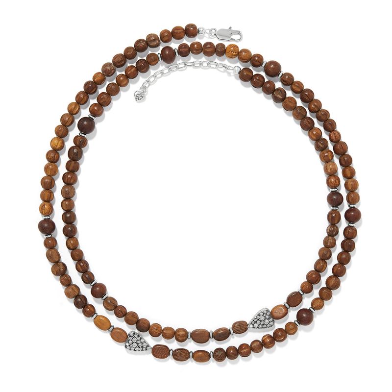 Love Messages B Love Wood Long Necklace