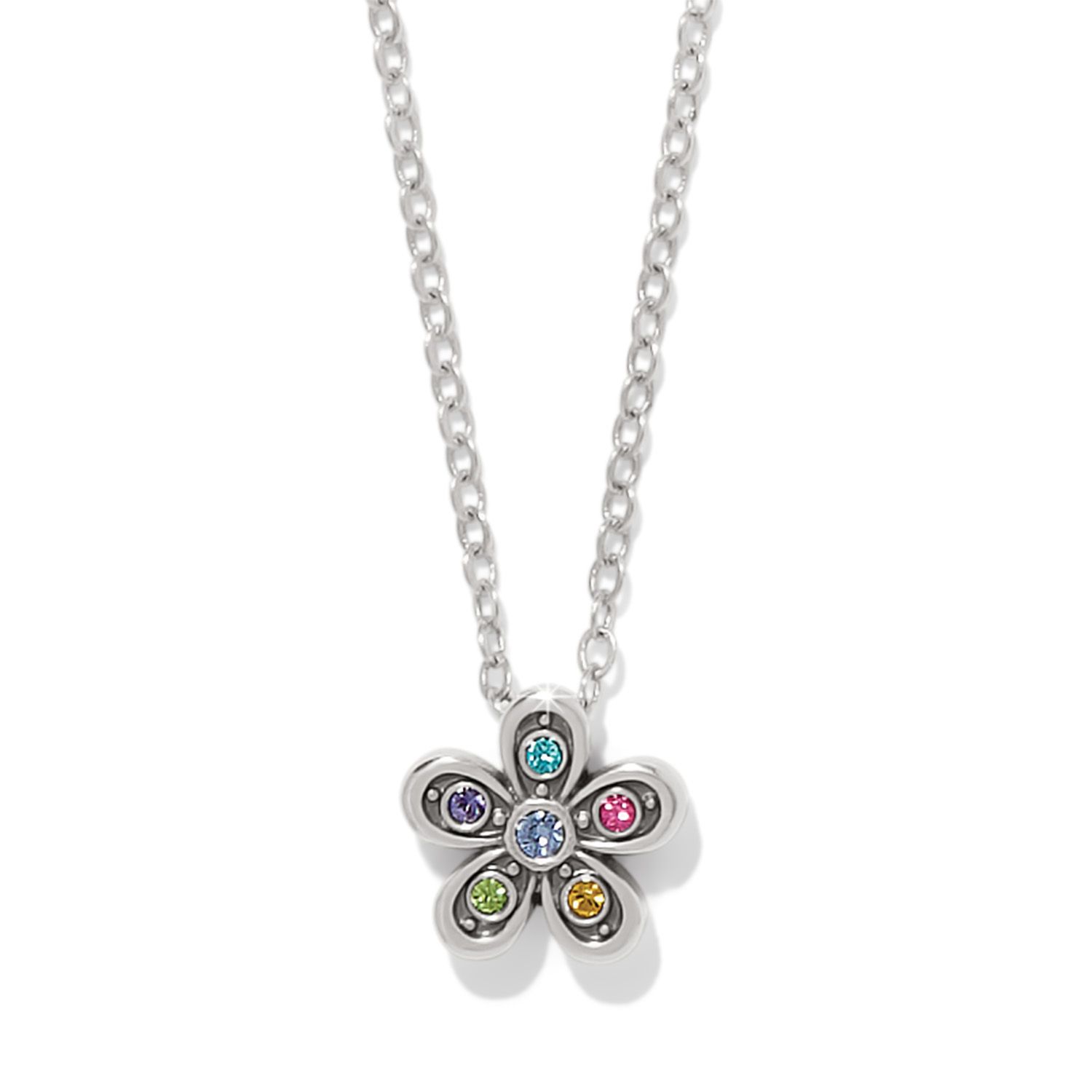 Enchanting Gem Flower Necklace
