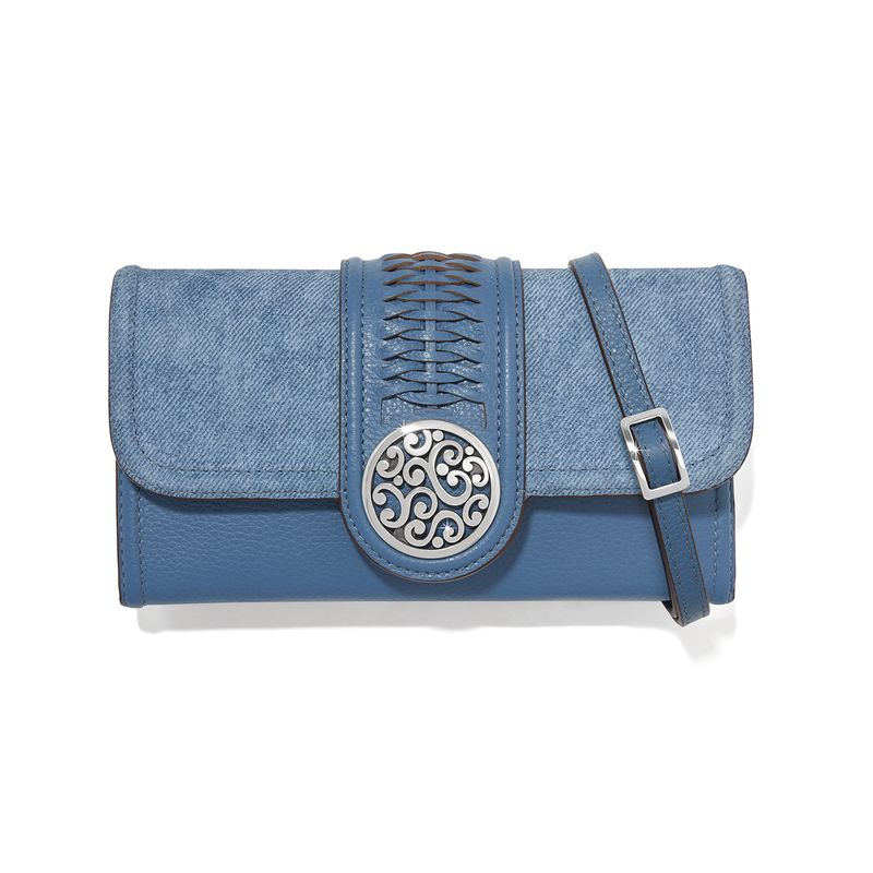 Cadiz Suede Large Wallet-Denim