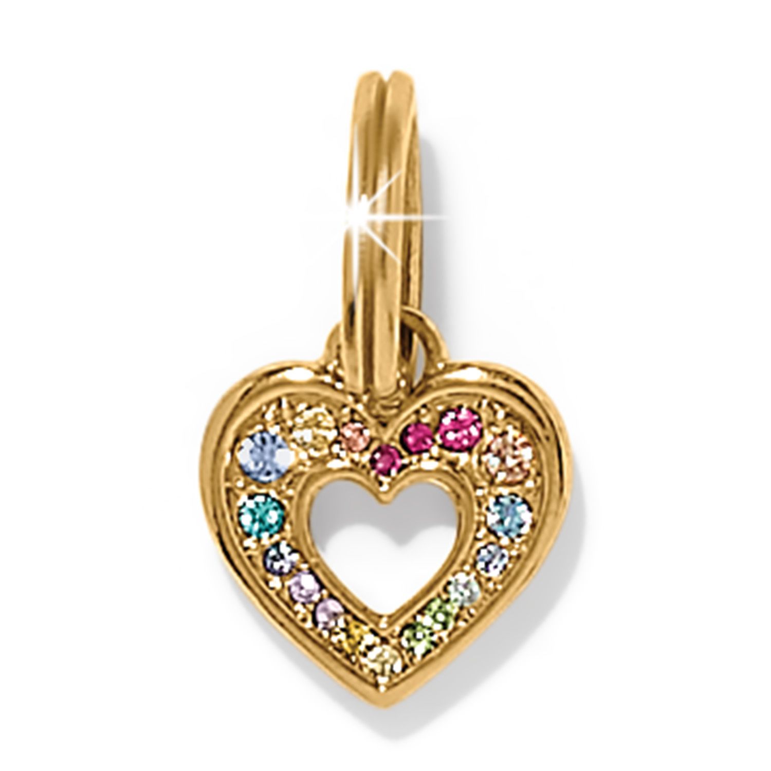 Enchanting Gem Heart Charm-Gold