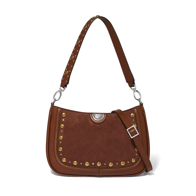 Fletcher Suede Convertible Shoulderbag-Bourbon