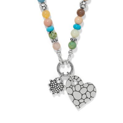 Pebble Sweet Hearts Token Charm Necklace