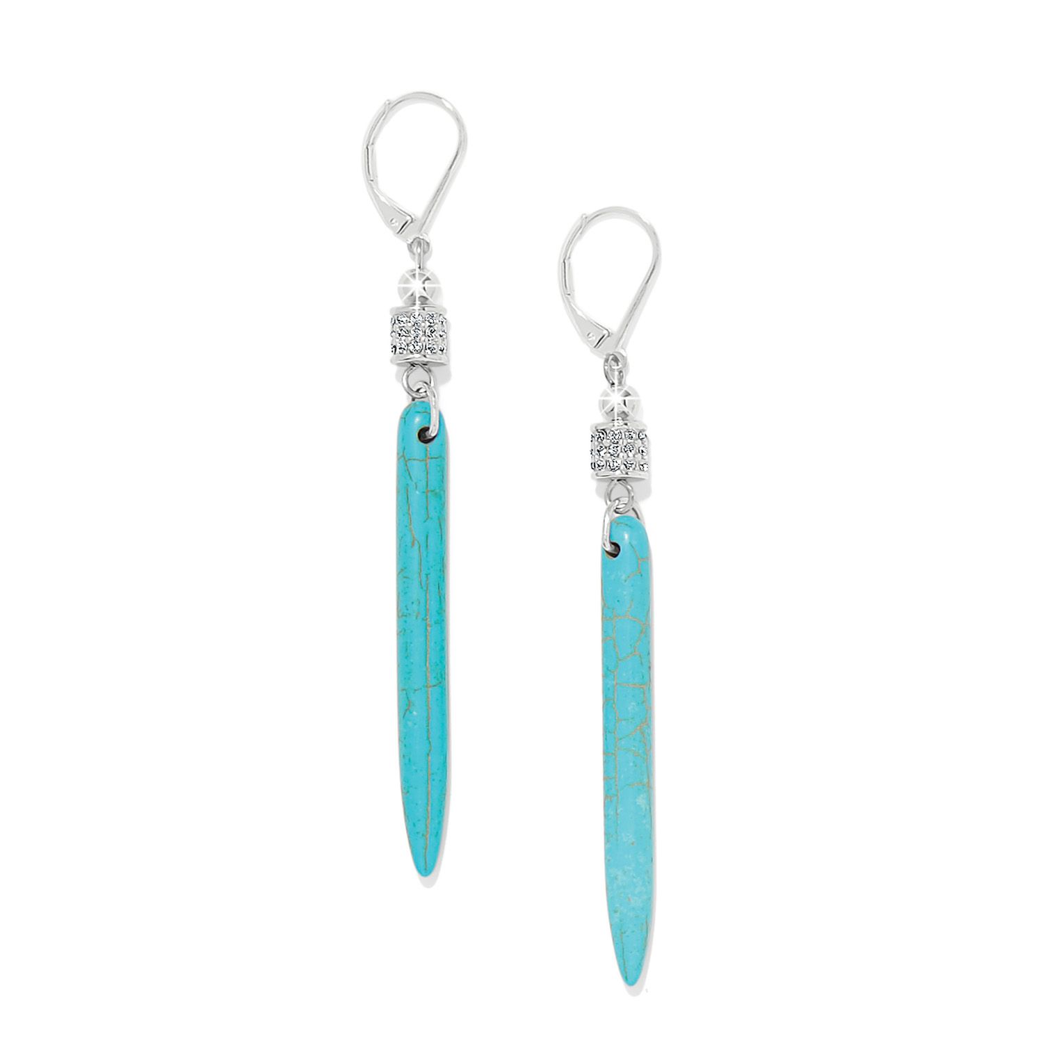 Meridian Petite Drop Leverback Earrings-Turquoise