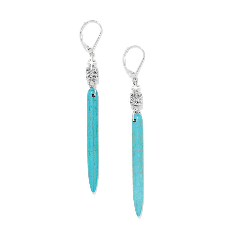 Meridian Petite Drop Leverback Earrings-Turquoise