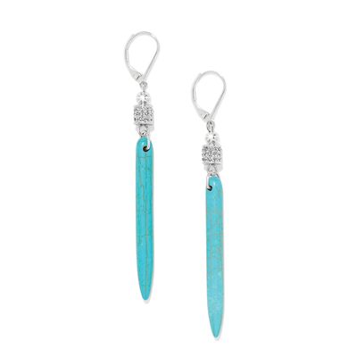 Meridian Petite Drop Leverback Earrings-Turquoise