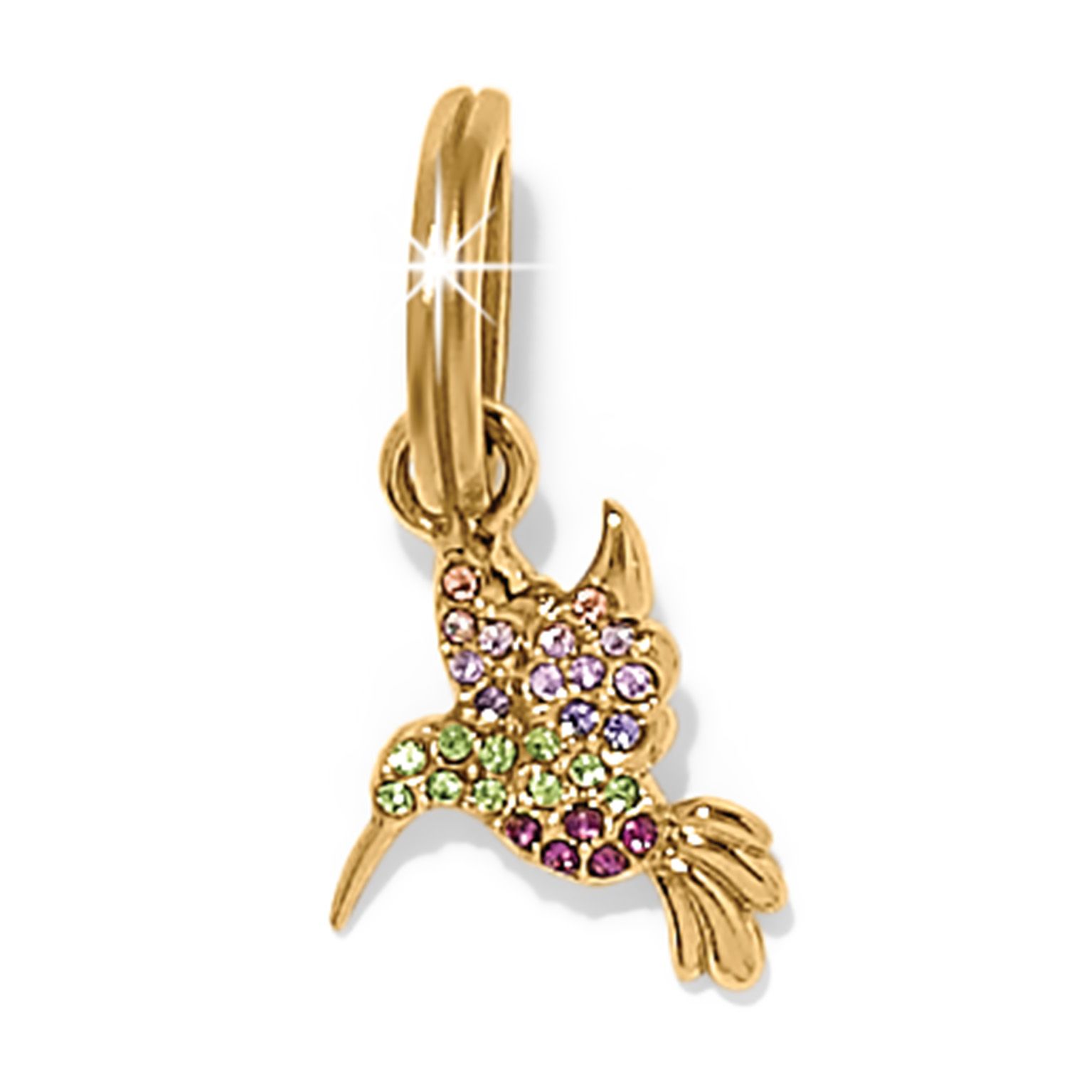 Enchanting Gem Hummingbird Charm-Gold