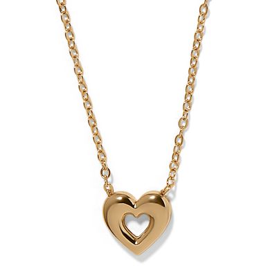 Enchanting Gem Heart Necklace-Gold