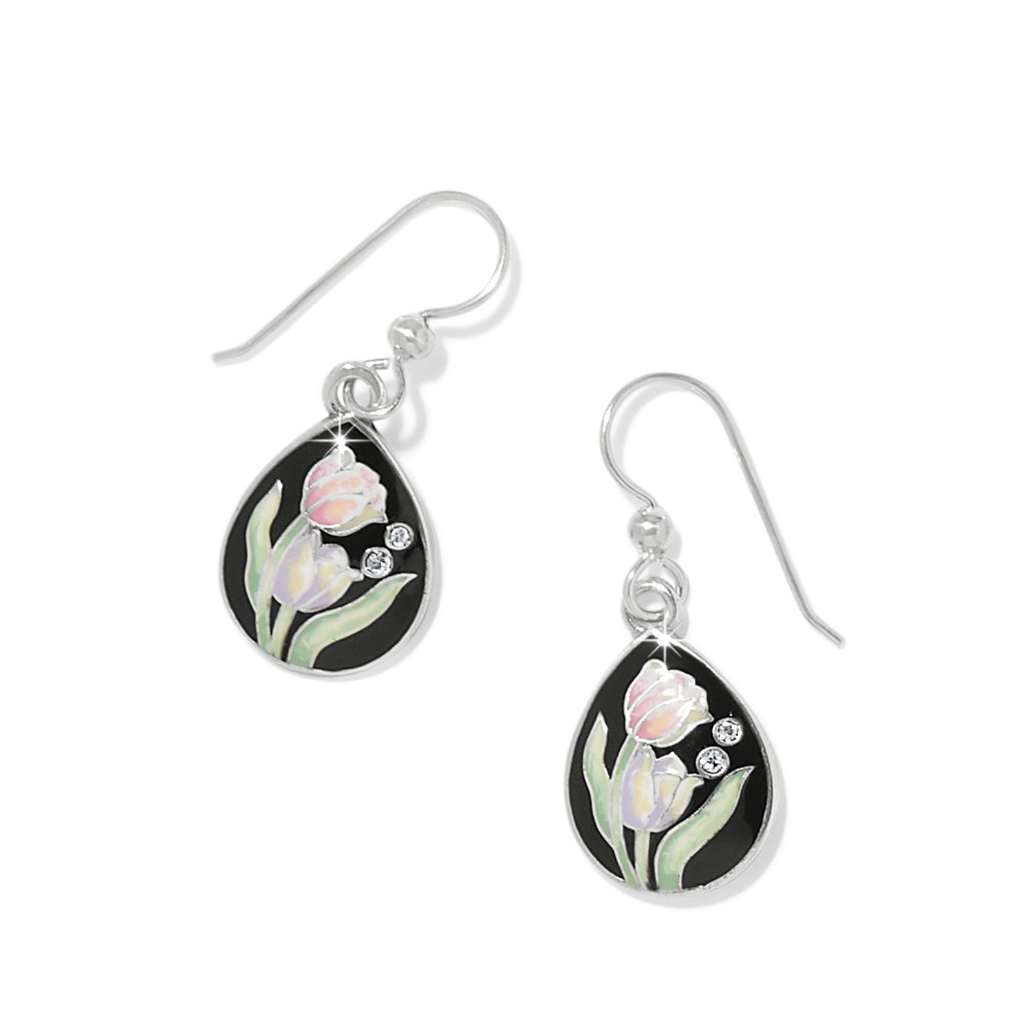 La Tulipe Noir French Wire Earrings