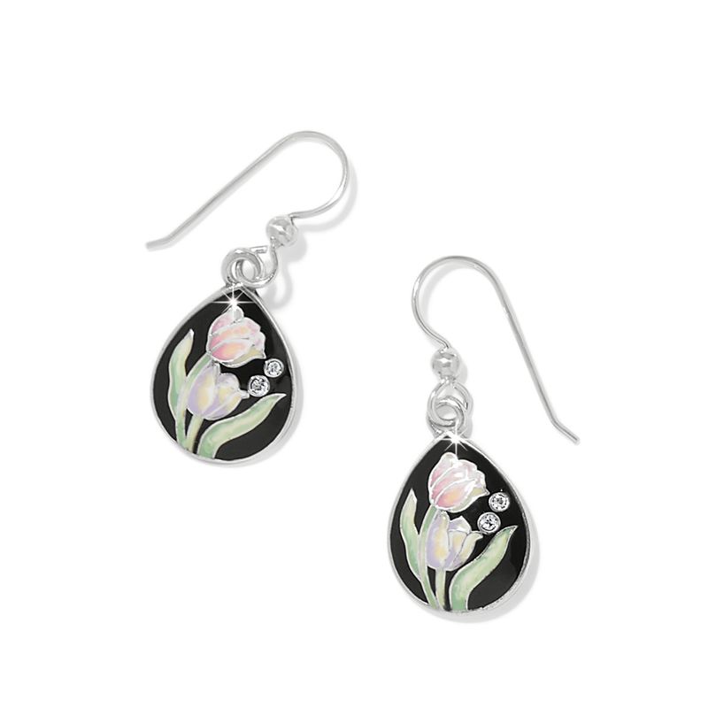 La Tulipe Noir French Wire Earrings