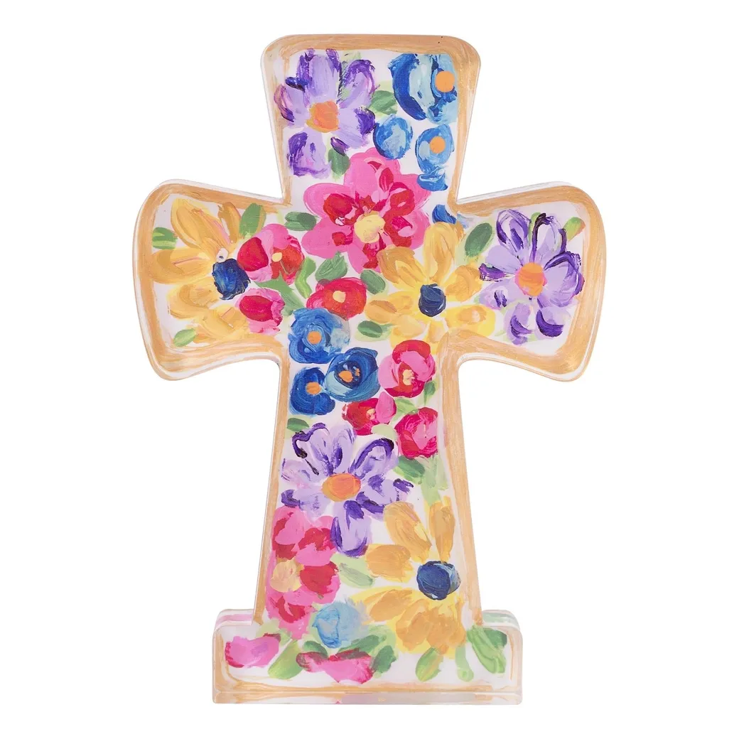 Petals and Posies Acrylic Cross