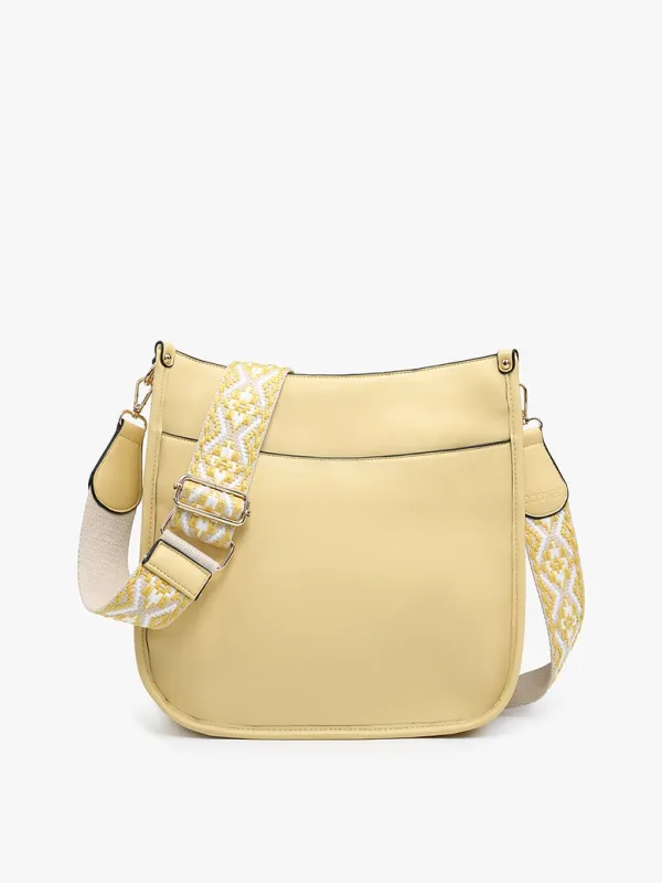 Chloe Crossbody with Guitar Strap-Pale Yellow