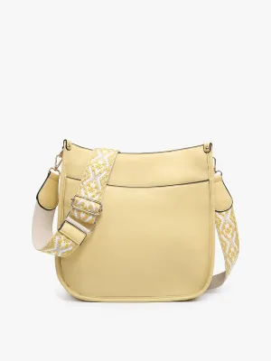 Chloe Crossbody with Guitar Strap-Pale Yellow
