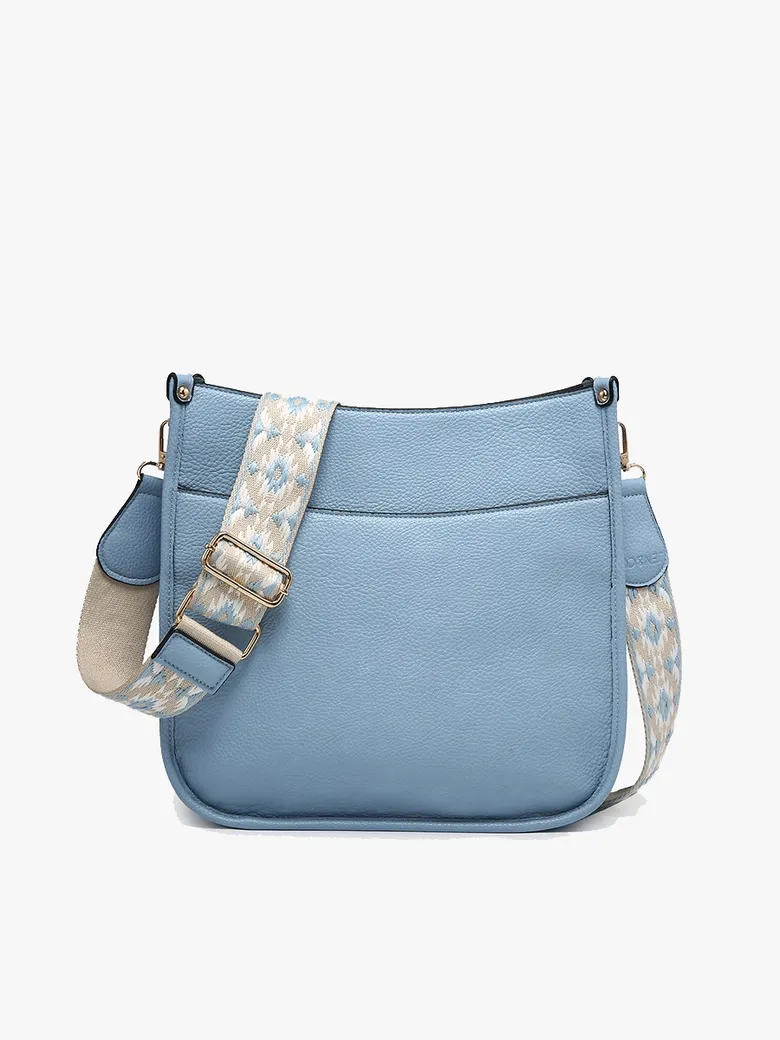 Chloe Crossbody with Guitar Strap-Powder Blue