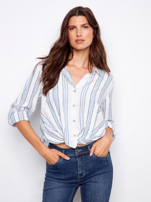 Stripe Twist Front Shirt