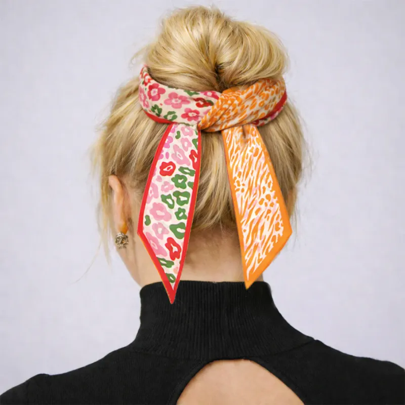 Red Leopard Narrow Scarf