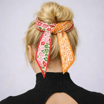 Red Leopard Narrow Scarf
