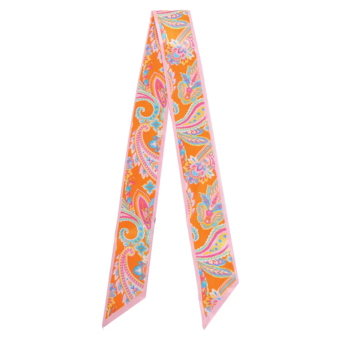 Orange Paisley Narrow Scarf