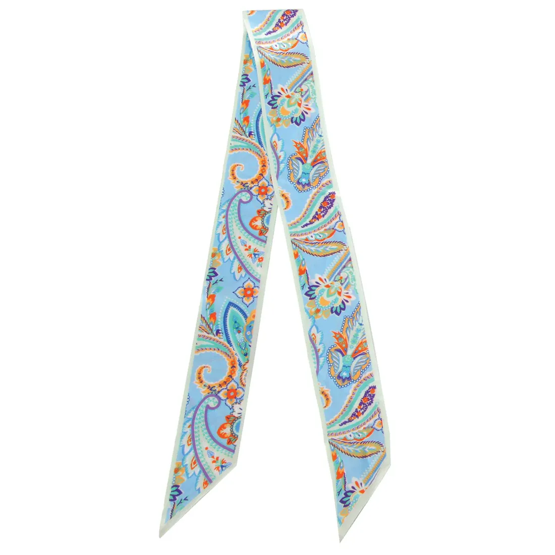 Blue Paisley Narrow Scarf