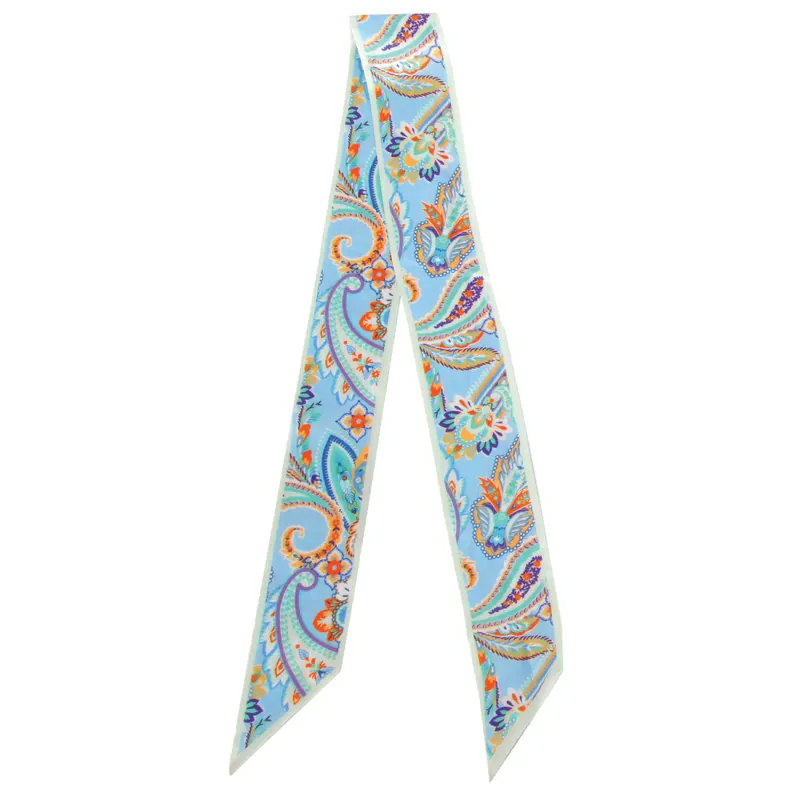 Blue Paisley Narrow Scarf