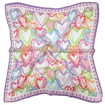 Purple Hearts Square Scarf