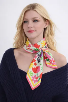 Poppy Flower Square Scarf